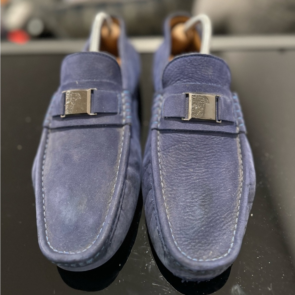Versace Driving Shoes in Suede Blue - Men’s (US 9) - Picture 4 of 12